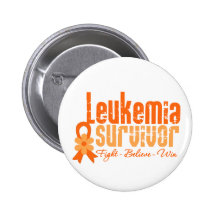Leukemia Survivor Flower Ribbon Buttons
