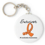 Leukemia Survivor Gemstone Ribbon Keychain