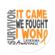 Leukemia Survivor It Came We Fought I Won Round Sticker