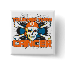 Leukemia Tougher Than Cancer Skull Button