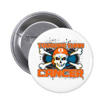 Leukemia Tougher Than Cancer Skull Buttons