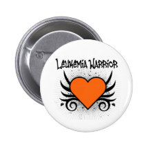 Leukemia Warrior Heart Pinback Button