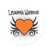 Leukemia Warrior Heart Stickers