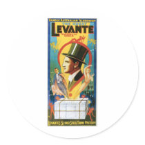 Levante ~ The Great Vintage Magic Act Round Sticker