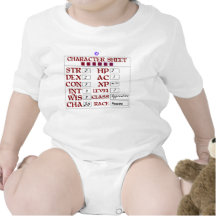 Level 1 Human Baby RPG Character Sheet Rompers
