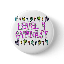 Level 4 Gymnast hearts Pinback Button