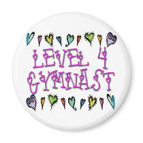 Level 4 Gymnast hearts Magnets