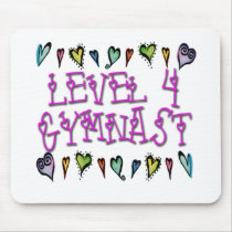Level 4 Gymnast hearts Mousepads