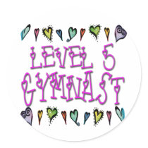 Level 5 Gymnast Round Sticker