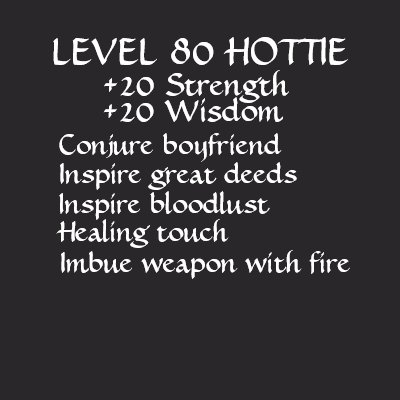 Level 80 hottie tee shirts