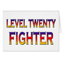 Level twenty fighter greeting cards