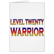 Level twenty warrior greeting cards