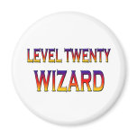 Level twenty wizard refrigerator magnet