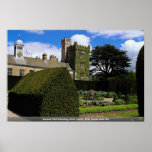 Levens Hall showing clock tower, Pele Tower and ma posters