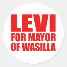 Levi para el alcalde de Wasilla Pegatinas Redondas