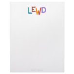 Lewd fun silly risque crude naughty word art customized letterhead
