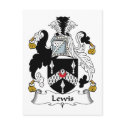 Lewis Family Crest postcards by coatsofarms Lewis Family Crest postcards