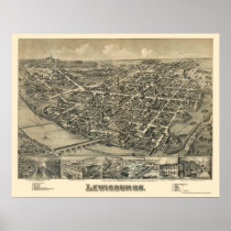Lewisburg, PA Panoramic Map - 1884 Print