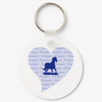 Lexington Ky Horse Heart Bluegrass State Keychain