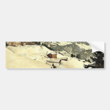 Leysin, the sanatorium and Chaussy in winter, Nand Bumper Stickers