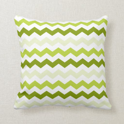 LG Green Chevron Zig Zag Pattern Throw Pillow Zazzle