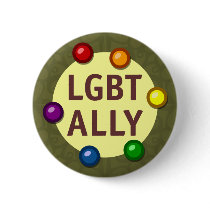 LGBT Ally Baubles Round Button by jamieco LGBT Ally Baubles Round Button