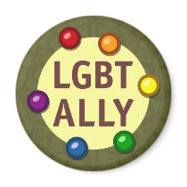LGBT Ally Baubles Round Magnet