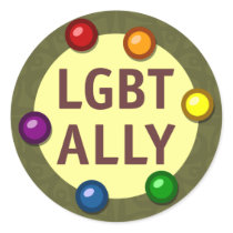 LGBT Ally Baubles Round Sticker