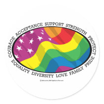 LGBT Flag Round Sticker