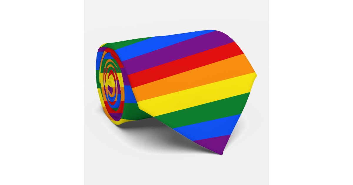 Lgbt Gay Pride Rainbow Flag Stripe Tie Zazzle