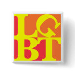 LGBT Hot Pop Square Button