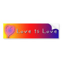 LGBT Love is Love Bumper Sticker bumper stickers