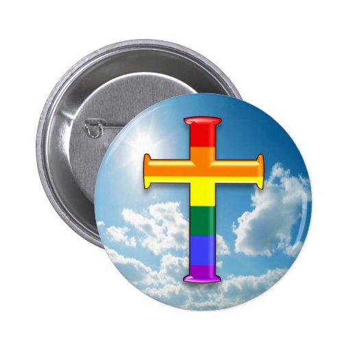 Lgbt Pride Cross Pinback Buttons Zazzle