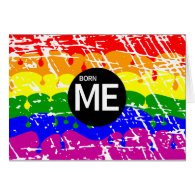 LGBT Pride Flag Dripping Paint Born Me Card