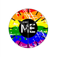 LGBT Pride Flag Dripping Paint Born Me Clocks