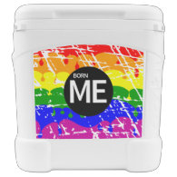 LGBT Pride Flag Dripping Paint Born Me Igloo Roller Cooler