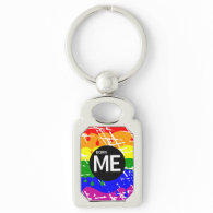 LGBT Pride Flag Dripping Paint Born Me Keychain