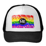 LGBT Pride Flag Dripping Paint Born Me Mesh Hats
