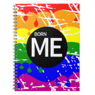 LGBT Pride Flag Dripping Paint Born Me Spiral Notebooks