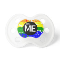 LGBT Pride Flag Dripping Paint Born Me Baby Pacifier