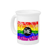 LGBT Pride Flag Dripping Paint Born Me Pitcher