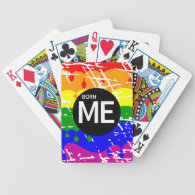 LGBT Pride Flag Dripping Paint Born Me Bicycle Playing Cards