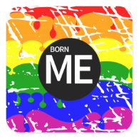 LGBT Pride Flag Dripping Paint Born Me Stickers