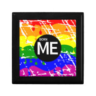 LGBT Pride Flag Dripping Paint Born Me Trinket Box