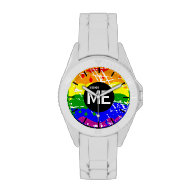 LGBT Pride Flag Dripping Paint Born Me Watches