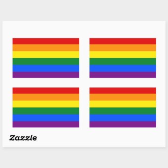 LGBT Rainbow Gay Pride Flag Rectangular Sticker Zazzle