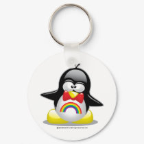 LGBT Rainbow Penguin keychains by fightcancertees LGBT Rainbow Penguin keychains