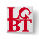 LGBT Red Pop Square Button