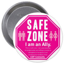 LGBT Safe Zone Pinback Buttons