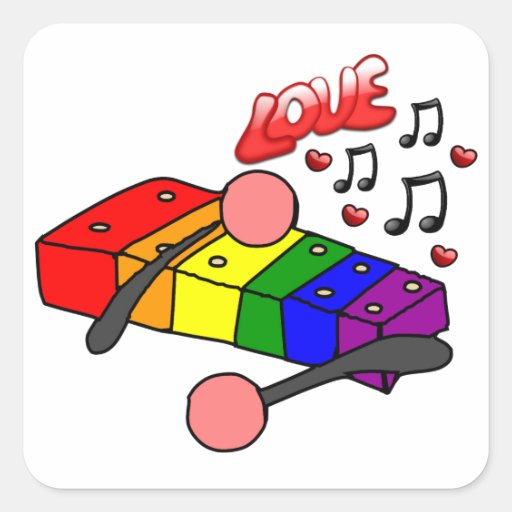 LGBT Xylophone Square Sticker Zazzle